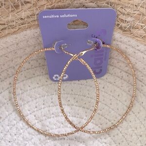 2/$10 Claire's Sensitive Solutions Gold Hoop Earrings